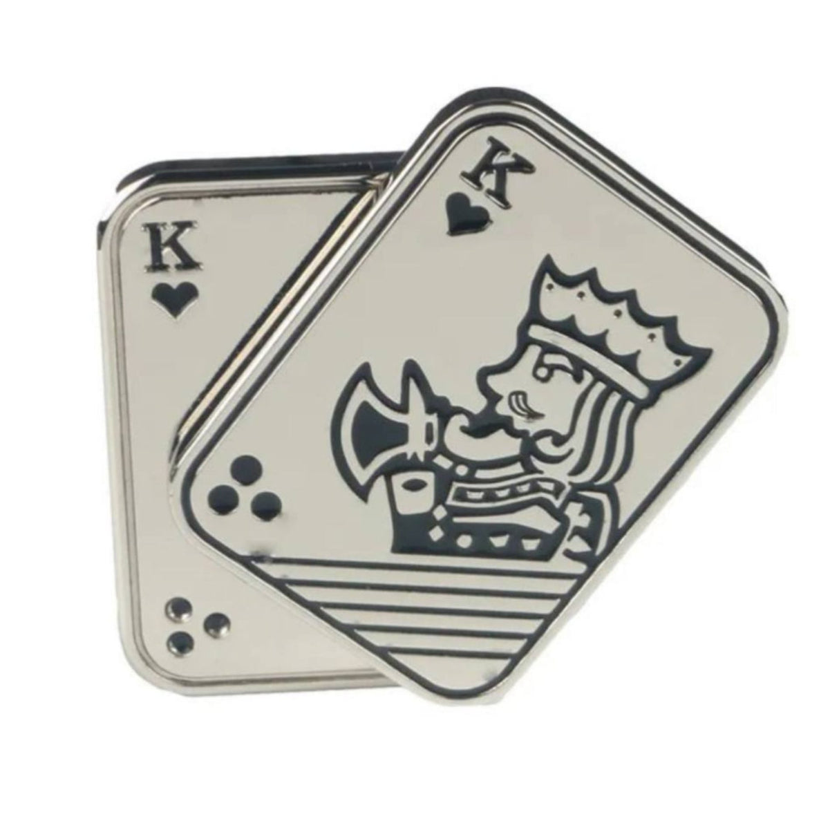 Jucarie Antistres Metalica, Flippy, Fidget Slider Premium, Model Poker King, Mecanism Magnetic Haptic, Otel Inoxidabil, pentru Adulti, 4.8 x 3.6, Argintiu - vivimall.ro