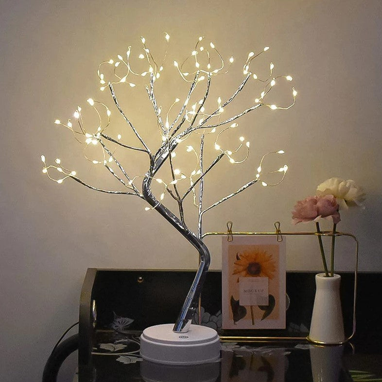 Pom decorativ luminat pentru Craciun, pentru interior/exterior, Arbore cu baterii + USB, 108 LED-uri, alb cald - vivimall.ro