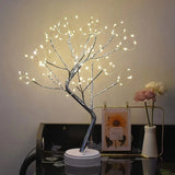 Pom decorativ luminat pentru Craciun, pentru interior/exterior, Arbore cu baterii + USB, 108 LED-uri, alb cald - vivimall.ro