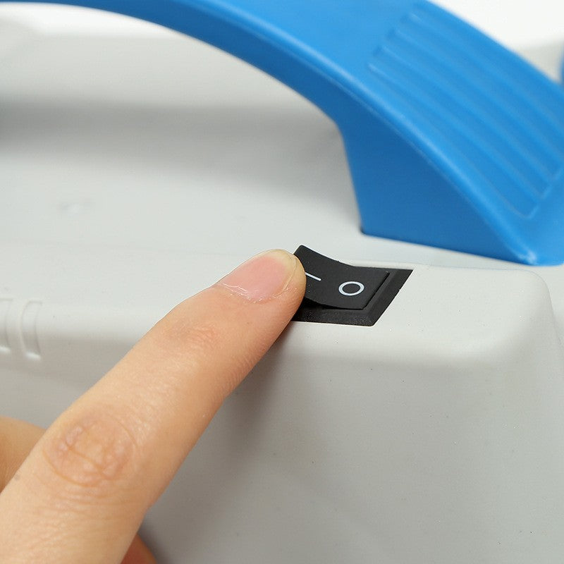 Pompa Electrica de Umflat Baloane, Vivimall, cu Doua Iesiri, 220V, Putere 700W, Accesorii petrecere, Albastru-Gri - vivimall.ro