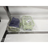 Cutie pentru Depozitare Alimente, Vivimall, de Uz Casnic, 2 Compartimente, Zona pentru Gheata, Mentinere Fresh, cu Maner, Material PET, 23x15x10.8 cm, Verde - vivimall.ro