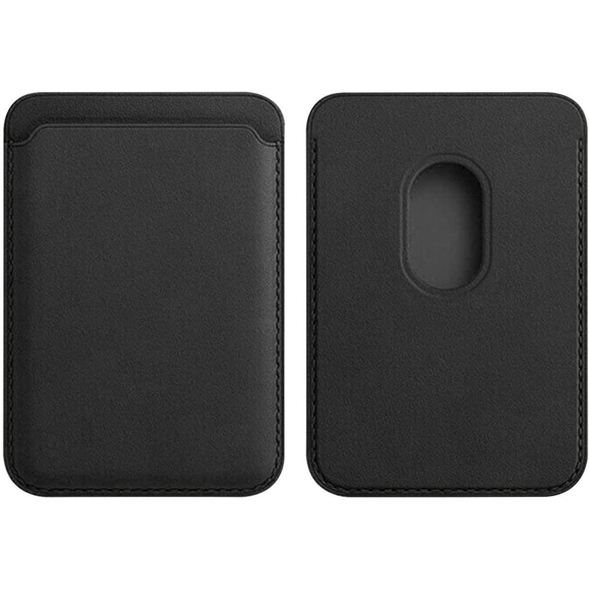 Portofel Flippy MagSafe piele pentru carduri compatibil cu Apple iPhone 12/12 Mini/12 Pro/12 Pro Max, Negru - vivimall.ro