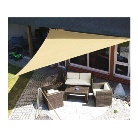 Prelata De Soare/ Copertina De Tip Parasolar Pentru Terasa Si Gradina, Triunghiulara, Galbena - vivimall.ro