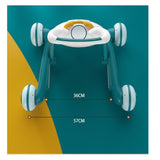 Premergator pentru copii Vivimall, pliabil, viteza ajustabila, maner antialunecare, cu lumini si muzica, 46 x 57 cm, loc depozitare jucarii, inaltime ajustabila, albastru - vivimall.ro