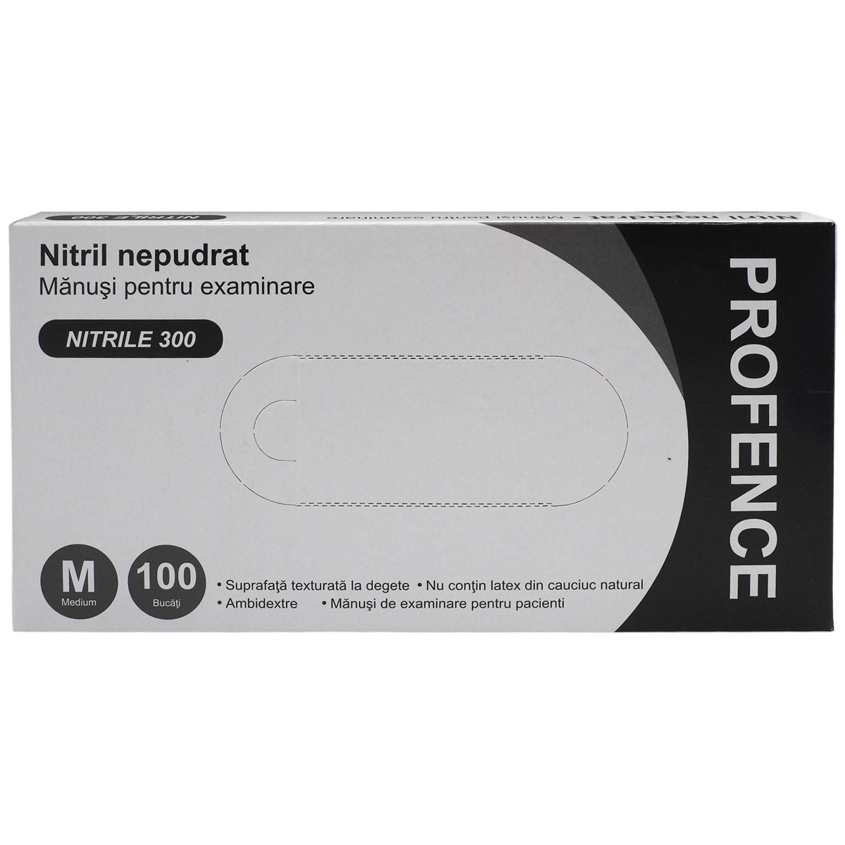 Profence Manusi Nitril Nepudrate Negre 100 buc M