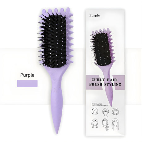 Perie Profesionala pentru Definirea Buclelor,Flippy, pentru Par Cret, Multifuncțională, Mov