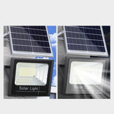 Proiector Led Smd 800W Cu Incarcare Solara, Panou Solar, Cu Telecomanda, Suport Prindere, Material Abs, 20Ah, 966 Led-Uri, Temperatura Culoare 6500K, 32X26X9 Cm, Negru - vivimall.ro