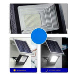 Proiector Led/Lampa Solara De Exterior, 15 Cm X 12 Cm, Rezistent La Apa Ip67, Cu Panou Solar, 100 Led Smd, 30W, Senzor De Lumina, Timer, Cu Telecomanda, 2 Moduri De Iluminat, Kit Montaj Inclus, Lumina Rece - vivimall.ro