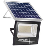 Proiector Led/Lampa Solara De Exterior, 15 Cm X 12 Cm, Rezistent La Apa Ip67, Cu Panou Solar, 100 Led Smd, 30W, Senzor De Lumina, Timer, Cu Telecomanda, 2 Moduri De Iluminat, Kit Montaj Inclus, Lumina Rece - vivimall.ro