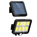 Lampa Solara LED 160 COB, Vivimall, 8 Grile, Senzor de Lumina si Miscare, Lungime Cablu 4.6 m, Lumina Alba - vivimall.ro