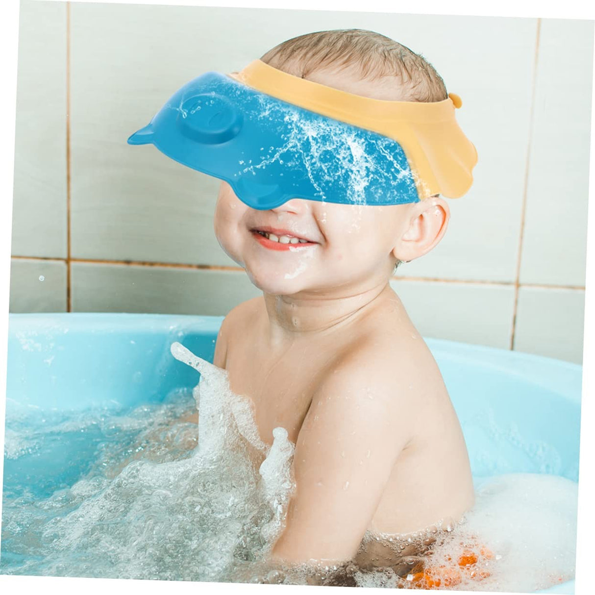 Viziera De Protectie Baie Pentru Copii, Fippy, Model Purcelus, Dimensiune Ajustabila, Durabil, Usor De Curatat, Impotriva Samponului, Pentru Ochi Si Urechi, Tpe+Pp, 23X23 Cm - vivimall.ro