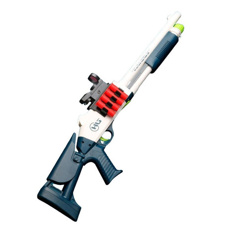 Pusca de Jucarie S686 Ultrarealista, UDL XM1014, Vivimall, Manuala, cu Luneta, 10 de Proiectile din Spuma Moale, 5 Cartuse, 80 cm, 8 ani+, Alb - vivimall.ro