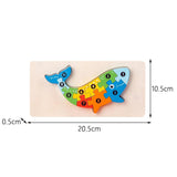 Puzzle din Lemn 3D Montessori, Flippy, Jucarie Educativa pentru Copii, 0-3 Ani, Vopsea Ecologica, Dezvolta Motricitatea Fina, Coordonarea, Logica,  11 Piese, Model Balena, Multicolor - vivimall.ro