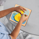 Puzzle Montessori din Lemn pentru Copii, Vivimall, 3D, 0-3 Ani, Model Ratusca, Educativ, Intuitiv, Creativ, 5 Piese, 15x15x0.5 cm, Multicolor - vivimall.ro