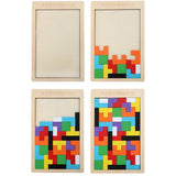 Puzzle Montessori, Vivimall, din Lemn, Tip Tetris, +36 Luni, Forme Neregulate, 40 Piese, 26.5 x 17.7 cm, Multicolor - vivimall.ro