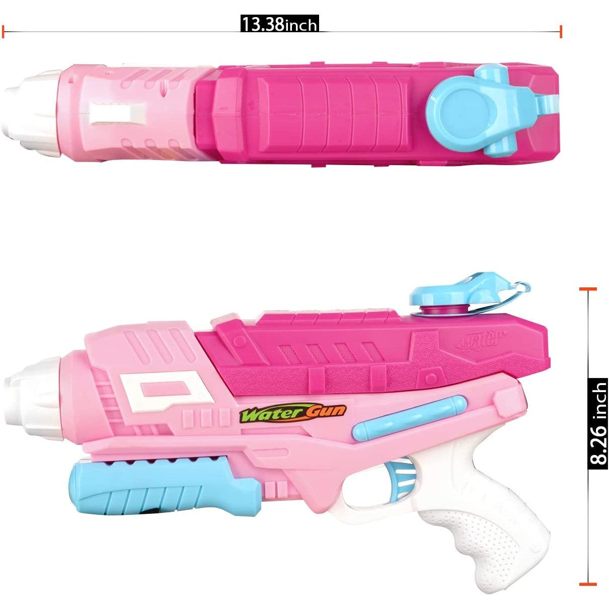 Set 2x Pistol cu Apa pentru Copii, Rezervor, Pentru Piscina/Plaja, Vivimall, 6ani+, Roz + Albastru, 600 ML - vivimall.ro