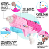 Set 2X Pistol Cu Apa Pentru Copii, Rezervor, Pentru Piscina/Plaja, 6Ani+, Roz + Albastru, 1200 Ml - vivimall.ro