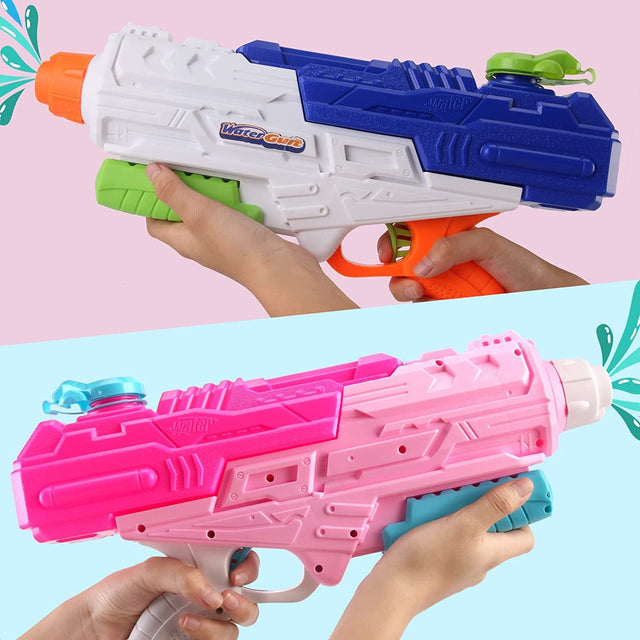 Set 2X Pistol Cu Apa Pentru Copii, Rezervor, Pentru Piscina/Plaja, 6Ani+, Roz + Albastru, 1200 Ml - vivimall.ro