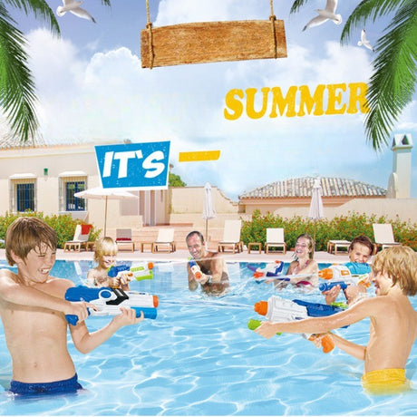 Pistol cu Apa pentru Copii, Rezervor, Pentru Piscina/Plaja, Vivimall, 6ani+, Albastru/Multicolor, 2000ML - vivimall.ro