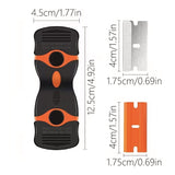 Racleta Multifunctionala pentru Curatare Sticla si Ceramica,- Design Ergonomic, Maner Anti-alunecare, Include 20 de Lame de Schimb, 12,5 x 4,5 cm, Portocaliu - vivimall.ro