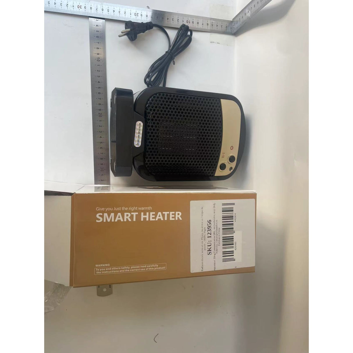 Radiator electric vertical mic Flippy, incalzitor cu 3 trepte de putere , 1800w, negru - vivimall.ro