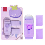 Radiera Retractabila, Flippy, Model Ursulet, Reglare Push-Pull, Radiera de tip Push, Doua Radiere de Rezerva in set din Cauciuc, Mov - vivimall.ro