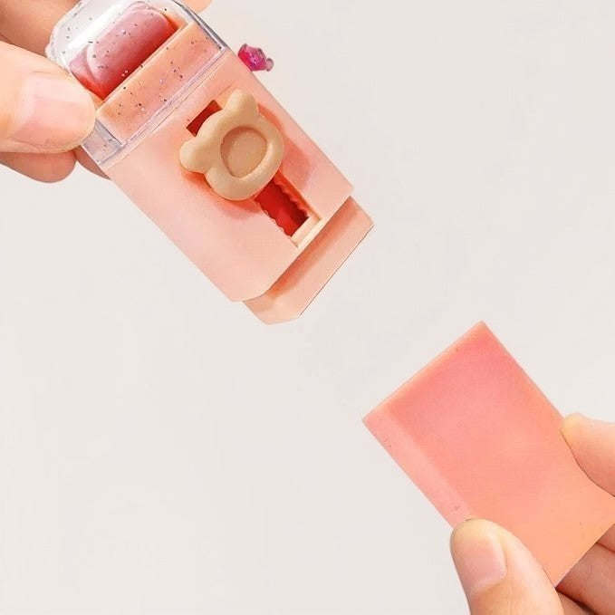 Radiera Retractabila, Flippy, Model Ursulet, Reglare Push-Pull, Radiera de tip Push, Doua Radiere de Rezerva in set din Cauciuc, Roz deschis - vivimall.ro