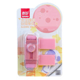 Radiera Retractabila, Vivimall, Model Astronaut Push-Pull pentru elevii, Radiera de tip Push, Doua Radiere de Rezerva in set, Roz - vivimall.ro