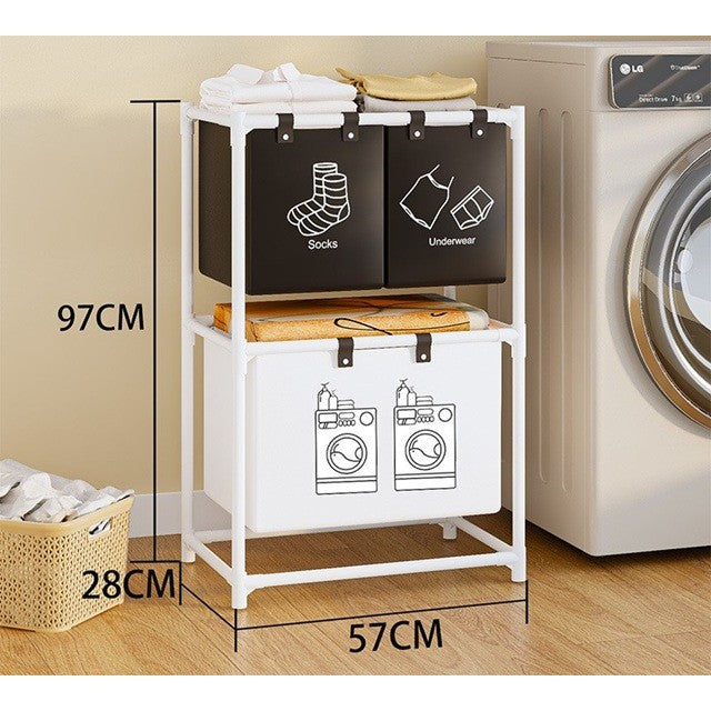 Set 2 Rafturi Depozitare Haine Murdare 3 Cosuri | EcoStor 2