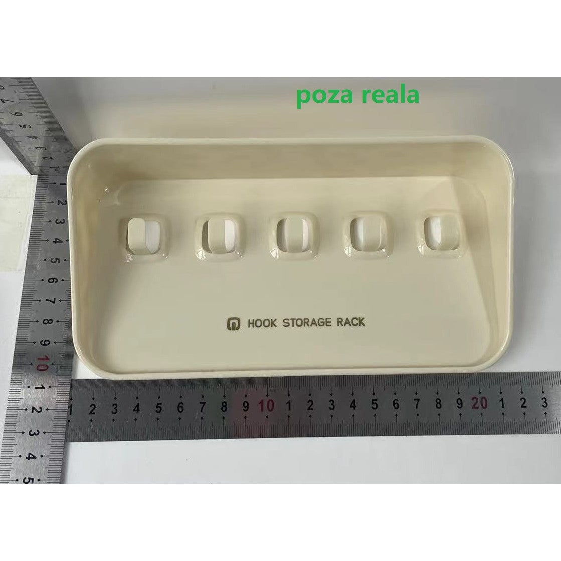Raft de Depozitare cu Carlig, Vivimall, Pentru Chei, Bijuterii, 20.3 x 4.6 x 10.3 cm, Alb - vivimall.ro