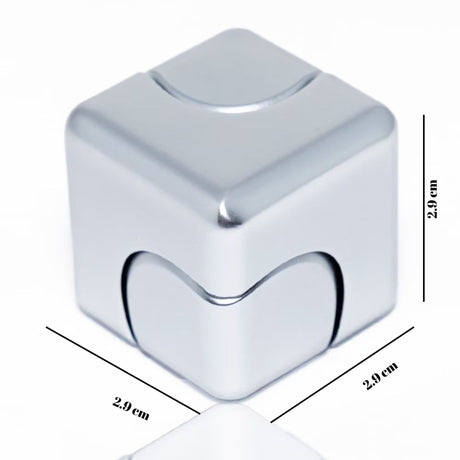 Jucarie Antistres Fidget Spinner, Flippy, Tip Cub, Metalic 2-in-1, Transformabil, Rulment Premium, Silentios, Inox, Gadget pentru  Birou, 2.9  x 2.9 cm, Gri deschis - vivimall.ro