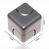 Jucarie Antistres Fidget Spinner, Flippy, Tip Cub, Metalic 2-in-1, Silentios, Transformabil, Rulment Premium, Inox, Gadget pentru  Birou, 2.9  x 2.9 cm, Gri inchis - vivimall.ro