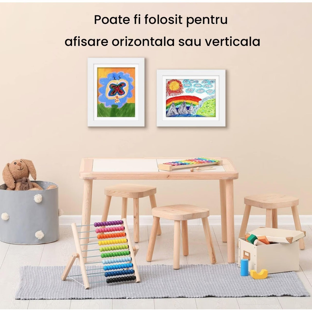 Rama Foto Din Plastic, Cu Spatiu Pentru Depozitare, Pentru Desene Si Picturi A4, Sticla Securizata - vivimall.ro
