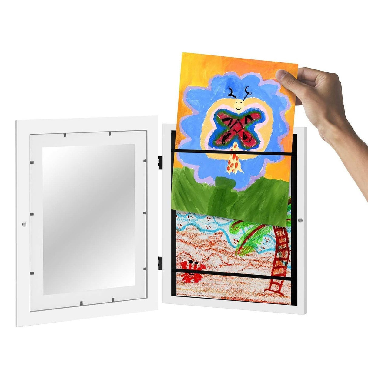 Rama Foto Din Plastic, Cu Spatiu Pentru Depozitare, Pentru Desene Si Picturi A4, Sticla Securizata - vivimall.ro