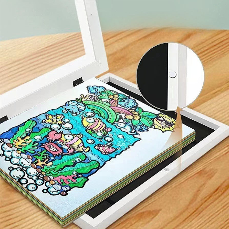 Rama Foto Din Plastic, Cu Spatiu Pentru Depozitare, Pentru Desene Si Picturi A4, Sticla Securizata - vivimall.ro