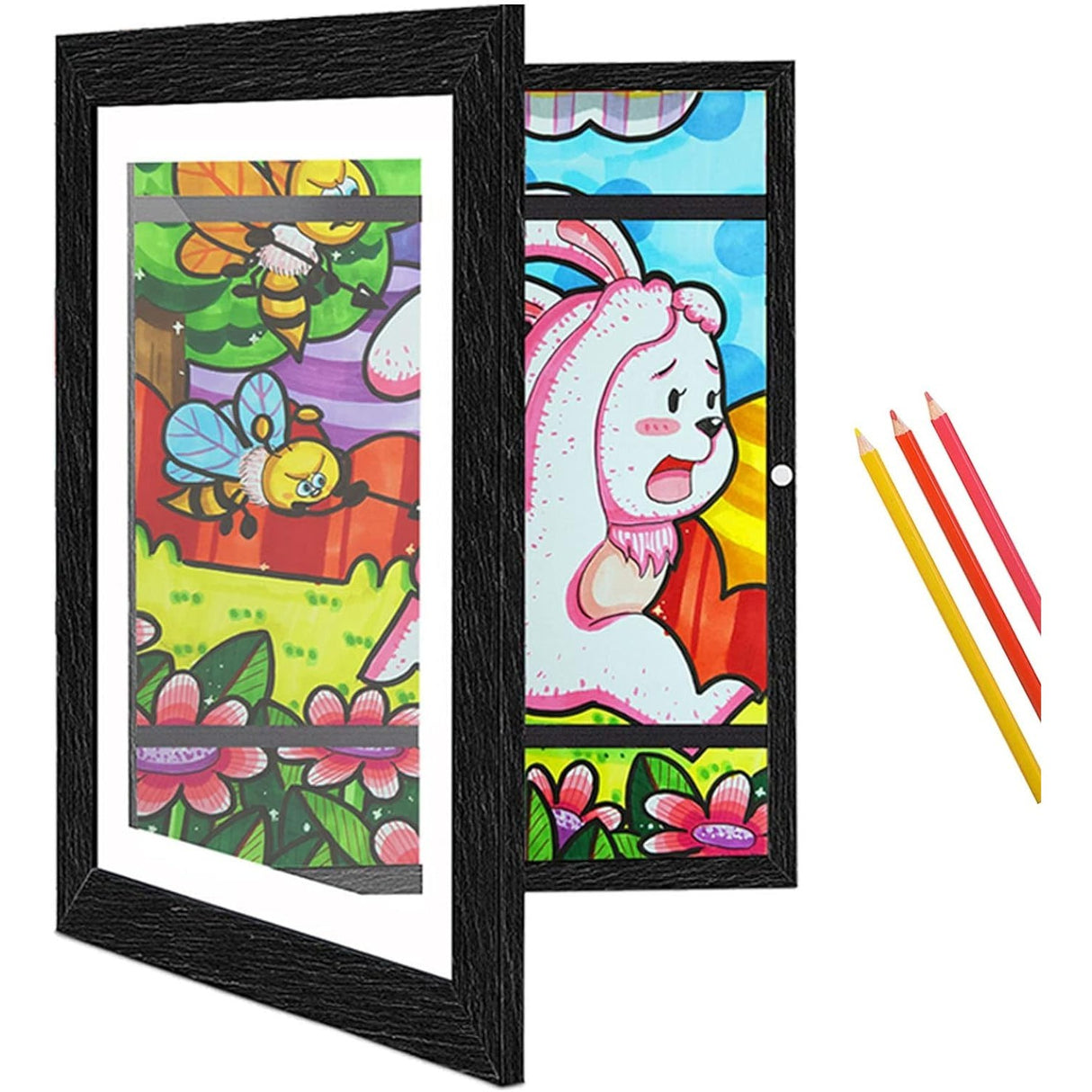 Rama Foto Din Plastic, Cu Spatiu Pentru Depozitare, Pentru Desene Si Picturi A4, Sticla Securizata - vivimall.ro