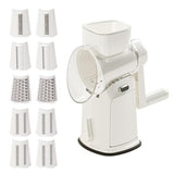 Razatoare Manuala, Vivimall, Rotativa cu Manivela, 10 Lame Interschimbabile, Anti-Stropire, 27 x 13 x 13 cm, Alb - vivimall.ro