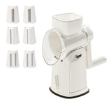 Razatoare Manuala, Vivimall, Rotativa cu Manivela, 6 Lame Interschimbabile, Anti-Stropire, 27 x 13 x 13 cm, Alb - vivimall.ro