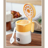 Recipient Condimente, Vivimall, din Stilca, 180 ml, cu Maner si Lingurita, 10.6 x 7 x 7 cm, Capac Mat, Galben - vivimall.ro