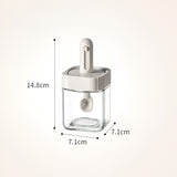 Recipient Pentru Depozitarea Condimentelor, Borcan Din Sticla, Capac Si Lingura Incorporate, Uz Casnic, 300 Ml, 7.1X7.1X14.8 Cm - vivimall.ro