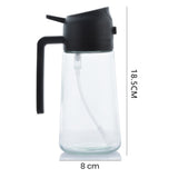 Recipient pentru Ulei 2 in 1, Vivimall, Set 2 Bucati, Functie Spray & Turnare, din Sticla, Fara Scurgere, 18.5 x 8 x 8 cm, 470 ml/buc, Sticla Teansparenta, Verde/Negru - vivimall.ro