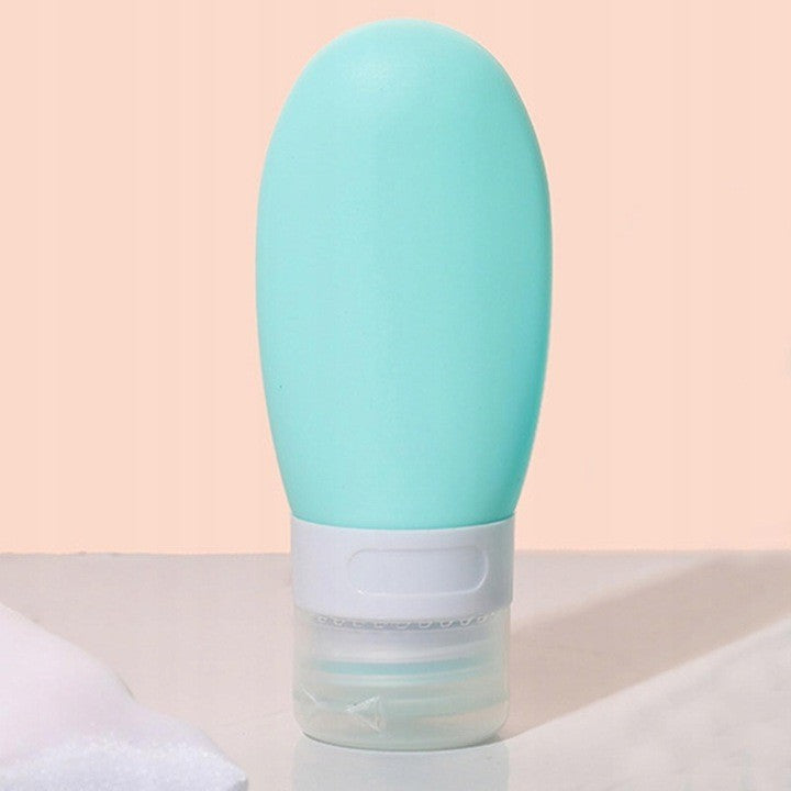 Recipient Portabil Din Silicon Elegant De Voiaj, Sticla De Calatorie, Potrivita Pentru Lotiune, Sampon Si Alte Lichide, Anti-Scurgere, Cu Posibilitate De Reumplere, Capacitate 90Ml - vivimall.ro