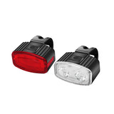 Set far si stop spate LED bicicleta, Vivimall, incarcare USB, rezistent la apa, 4 moduri de luminare, Plastic, Alb/Rosu, 10x6x4 cm - vivimall.ro