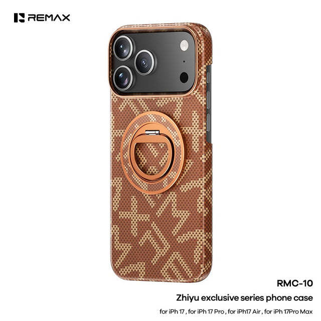 Husa pentru iPhone 17 Pro, Vivimall, Suport Magnetic, Portocaliu - vivimall.ro