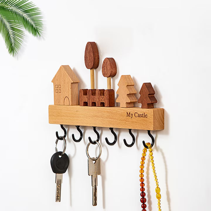 Suport Pentru Chei Lemn Model Casuta | KeyNest