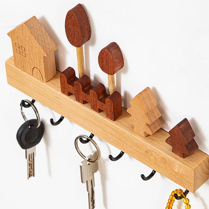 Suport Pentru Chei Lemn Model Casuta | KeyNest