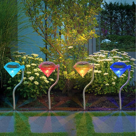 LED соларна лампа диамантена многоцветна | DiamondGlow