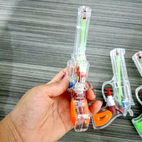 Прозрачен воден пистолет с оранжев цвят | AquaFun 1