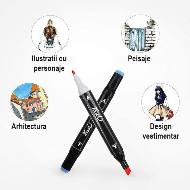 Set Markere 168 de Bucati Multicolor | ArtsyMarker - vivimall.ro