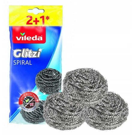 Vileda Glitzi Spiral — Estropaj inox 2+1 (3 buc.) - vivimall.ro
